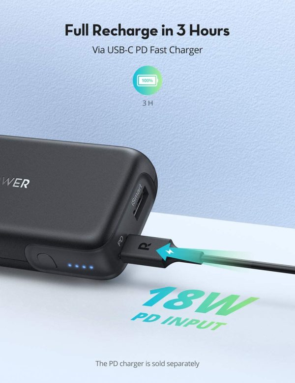 61hmTpmyZLL._AC_SL1300_ Portable Charger RAVPower 10000mAh Power Bank USB C PD 29W MAX Ultra Slim Battery Pack  - Black - RP-PB186 - Image 3