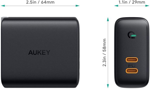 61kqc5FbnlL._AC_SL1500_ Aukey Focus Duo 36W Power Delivery Dual-Port PD USB C Charger with Dynamic Detect - PA-D2 - Image 2