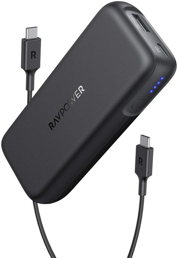 61q2bfRYAIL._AC_SL1300_ Portable Charger RAVPower 10000mAh Power Bank USB C PD 29W MAX Ultra Slim Battery Pack  - Black - RP-PB186 - Image 5