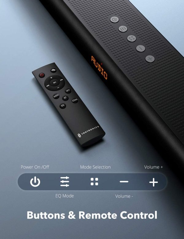 Soundbar 36 inches, 2.1 Channel with 90W Power, Bluetooth 5.0 / Wired Optical / Aux /Coaxial Connection - TT-SK026 - Image 3