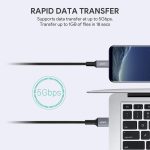 AUKEY USB C Cable 3ft Braided USB 3.0 Type C Cable Fast Charge - Black - CB-CD2 - Image 4