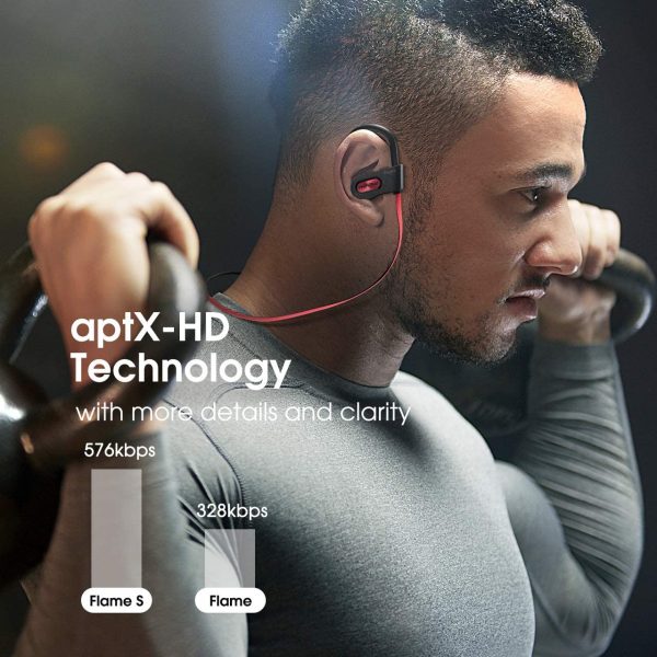 71nRxn9KjkL._AC_SL1280_ Mpow Flame S Bluetooth Headphones Sports with aptX-HD, Bass+, Loud Sound, BT5.0 & CVC 8.0 Noise Cancelling Mic with Carrying Case - Red - Image 6