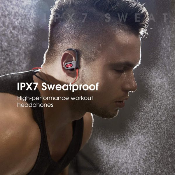 71tPNSH-v7L._AC_SL1280_ Mpow Flame S Bluetooth Headphones Sports with aptX-HD, Bass+, Loud Sound, BT5.0 & CVC 8.0 Noise Cancelling Mic with Carrying Case - Red - Image 7