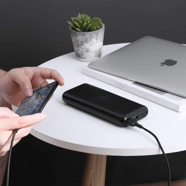 Aukey Powerbank 20000 mAh Type C Ultra Slim Power Bank with USB C Fast Charging 5V 3A - PB-XN20 - Image 2