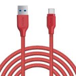 AUKEY USB C Cable 6ft Braided USB 3.0 Type C Cable Fast Charge - Red - CB-AC2