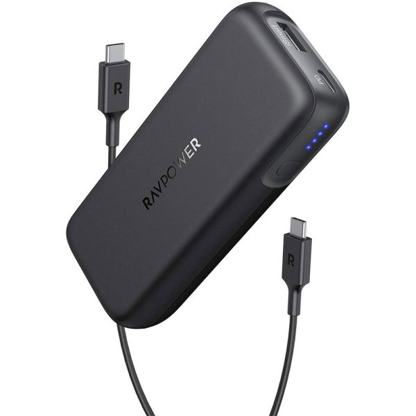 ravpower-pb-186 Portable Charger RAVPower 10000mAh Power Bank USB C PD 29W MAX Ultra Slim Battery Pack  - Black - RP-PB186 - Image 1