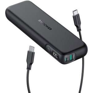 PD Power Bank 15000mAh PD 3.0 USB C Portable Charger 30W Power Delivery Battery Pack with LED Display - RP-PB203 - Black by Ravpower