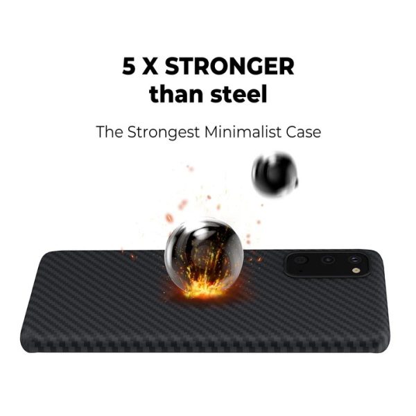 Galaxy S20 Aramid MagEZ Case by PITAKA - Black / Grey Twill - Image 3