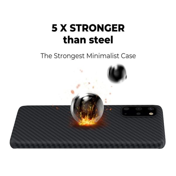Galaxy S20 Plus Aramid MagEZ Case by PITAKA - Black / Grey Twill - Image 5