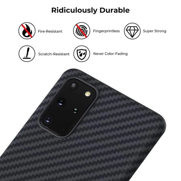 Galaxy S20 Plus Aramid MagEZ Case by PITAKA - Black / Grey Twill - Image 9