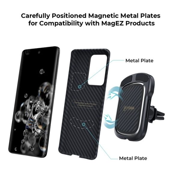 Galaxy S20 Ultra Aramid MagEZ Case by PITAKA - Black / Grey Twill - Image 2