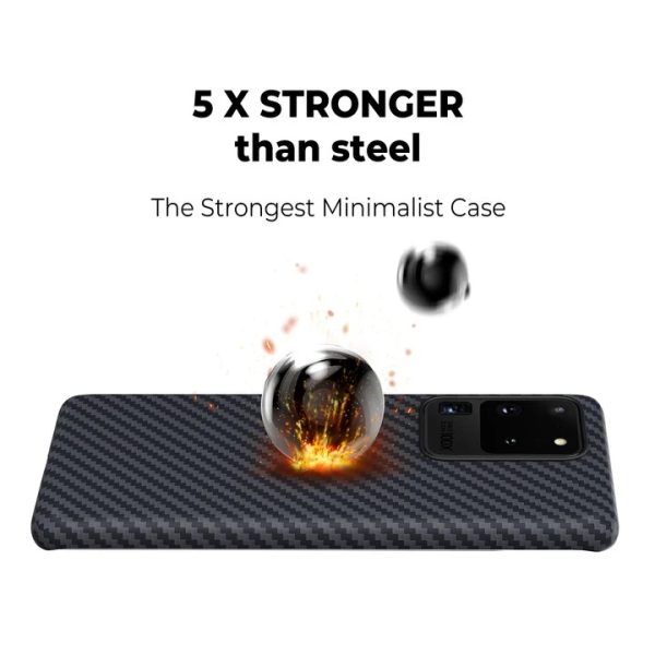 Galaxy S20 Ultra Aramid MagEZ Case by PITAKA - Black / Grey Twill - Image 3