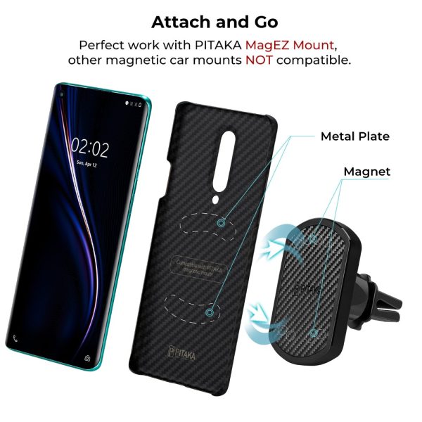 2m OnePlus 8 Aramid MagEZ Case by PITAKA - Black / Grey Twill - Image 2
