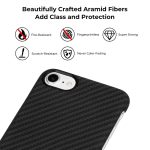iPhone SE 2020 Aramid MagEZ Case by PITAKA - Black / Grey Twill also for iPhone 7 & iPhone 8 - Image 6