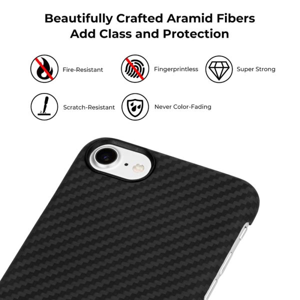iPhone SE 2020 Aramid MagEZ Case by PITAKA - Black / Grey Twill also for iPhone 7 & iPhone 8 - Image 6