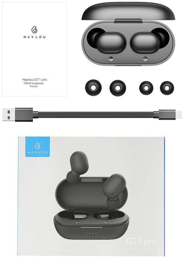 Haylou GT1 Pro True Wireless Earbuds BT 5.0 with IPX5 & Total 24H Playtime - Black - Image 2