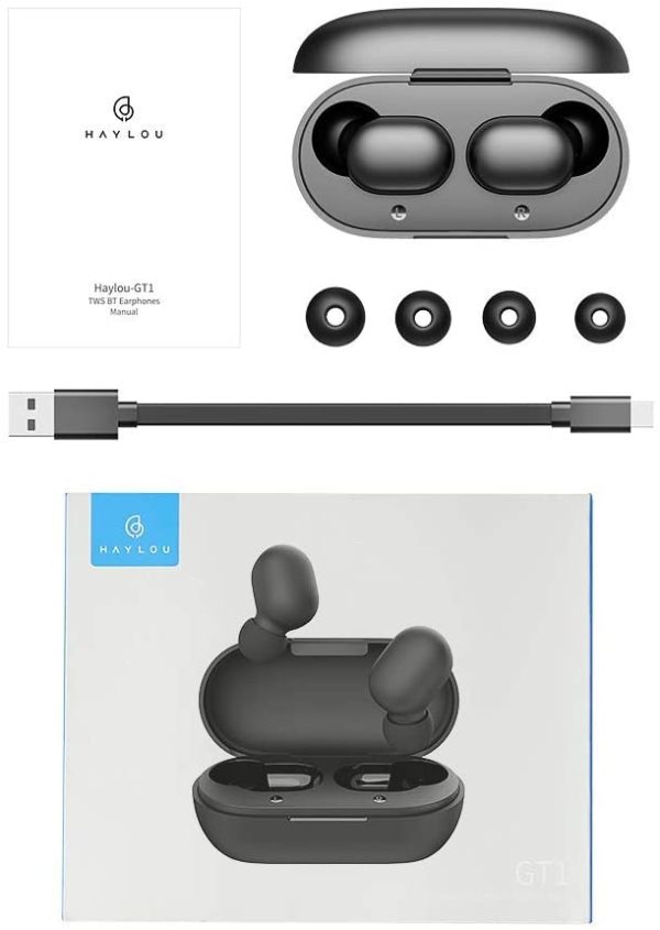 Haylou GT1 True Wireless Earbuds BT 5.0 with IPX5 & Total 12H Playtime - Black - Image 7
