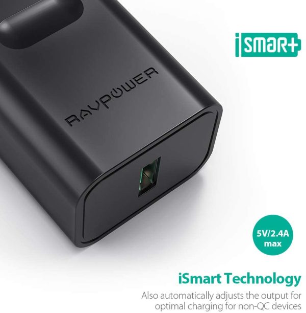 24W Quick Charge 3.0 Wall Charger 2-Pack by RAVPower Fast USB Charger Adapter  - Black - RP-PC007 - Image 2