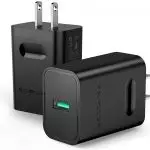 24W Quick Charge 3.0 Wall Charger 2-Pack by RAVPower Fast USB Charger Adapter - Black - RP-PC007