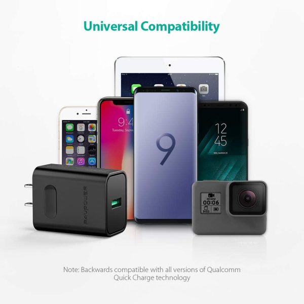 24W Quick Charge 3.0 Wall Charger 2-Pack by RAVPower Fast USB Charger Adapter  - Black - RP-PC007 - Image 4