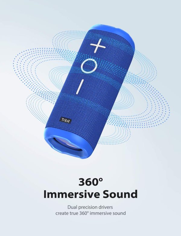 717DbvG39XL._AC_SL1500_ Tribit StormBox Bluetooth Speaker - 360° Full Surround Sound, Enhanced Xtra Bass, Wireless Dual Pairing, 20-Hour Playtime - Blue - Image 5