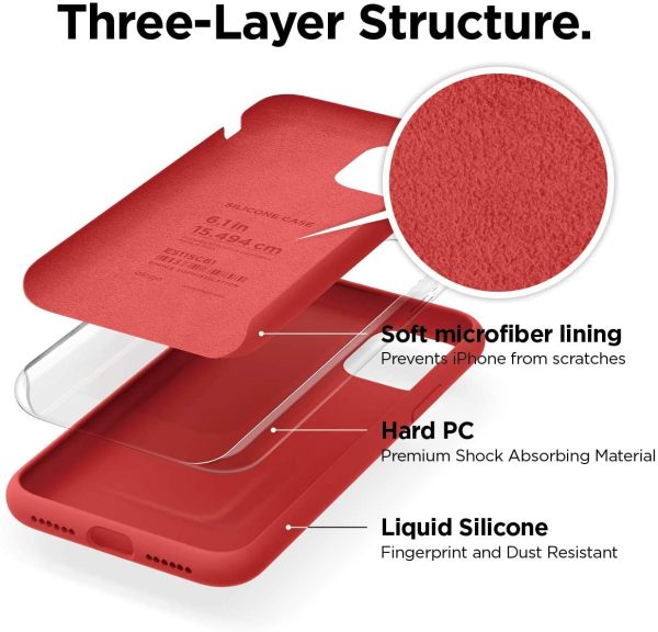 71O5n52g-RL._AC_SL1240_ iPhone 11 Liquid Silicon Case by X Fitted - Red - Image 3