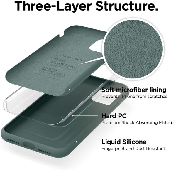 71pTwH18fiL._AC_SL1240_ iPhone 11 Liquid Silicon Case by X Fitted - Pine Green - Image 5