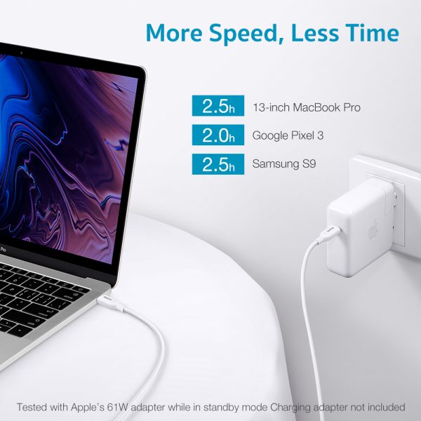 Type C to Type C Power Delivery 2.0 Cable by ESR for Fast Wired Charging - 6 Feet - 1.8 meter - White - Image 8