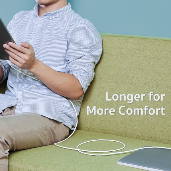 Type C to Type C Power Delivery 2.0 Cable by ESR for Fast Wired Charging - 6 Feet - 1.8 meter - White - Image 5