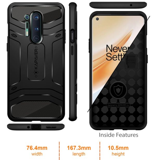 OnePlus 8 Pro Rugged Case by KAPAVER - Black - Image 3