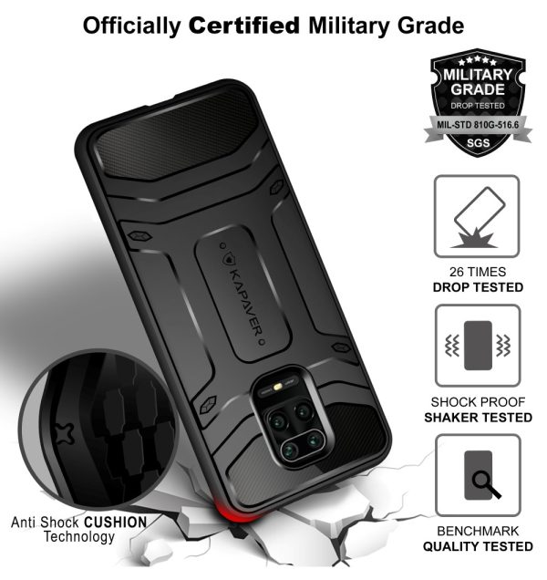 Redmi Note 9Pro_06 Redmi Note 9 Pro Rugged Case by KAPAVER - Black also for Redmi Note 9S / Redmi Note 9 Pro max - Image 7