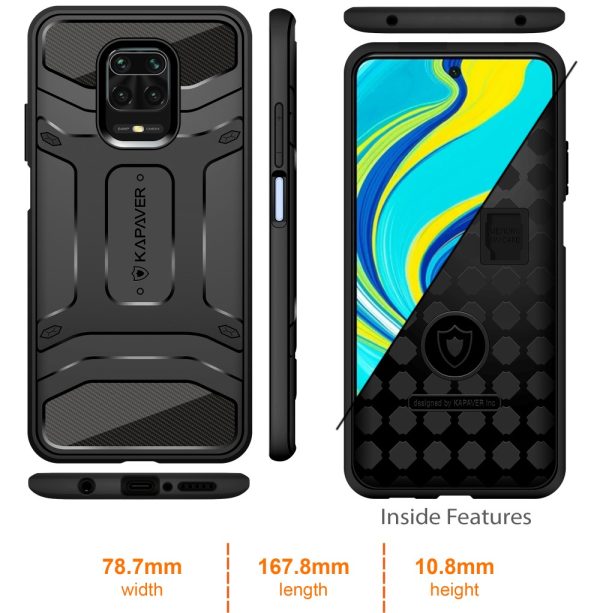 Redmi Note 9Pro_07 Redmi Note 9 Pro Rugged Case by KAPAVER - Black also for Redmi Note 9S / Redmi Note 9 Pro max - Image 8