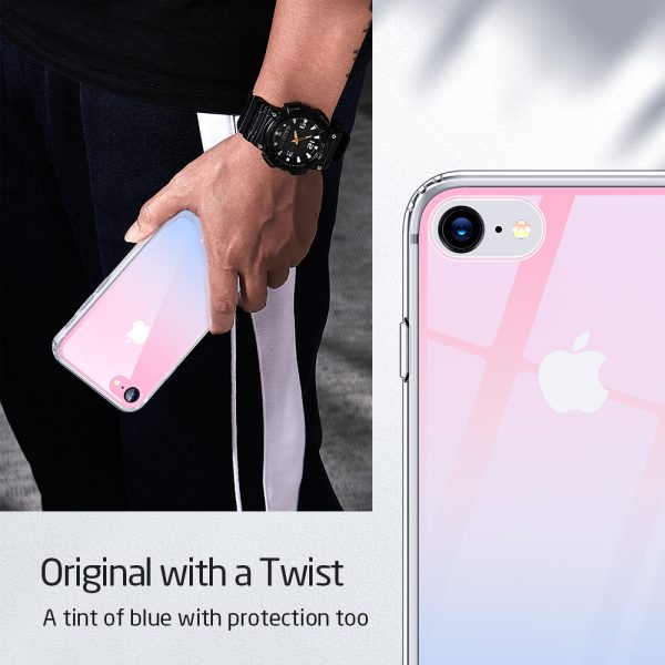 iPhone SE 2020 Ice Shield Glass Case by ESR - Red / Blue Crystal - also for iPhone 8 & iPhone 7 - Image 3