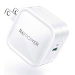 iPhone 12 USB C 30W PD 3.0 Wall Charger GaN Tech Type C Fast Charging Power Delivery Foldable Adapter - RP-PC120 - White