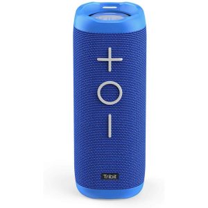 Tribit StormBox Bluetooth Speaker - 360° Full Surround Sound, Enhanced Xtra Bass, Wireless Dual Pairing, 20-Hour Playtime - Blue