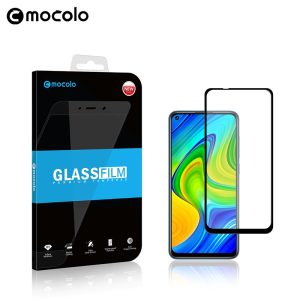 Redmi Note 9 Glass Protector Full Glue Edge to Edge Tempered - Black - Image 3