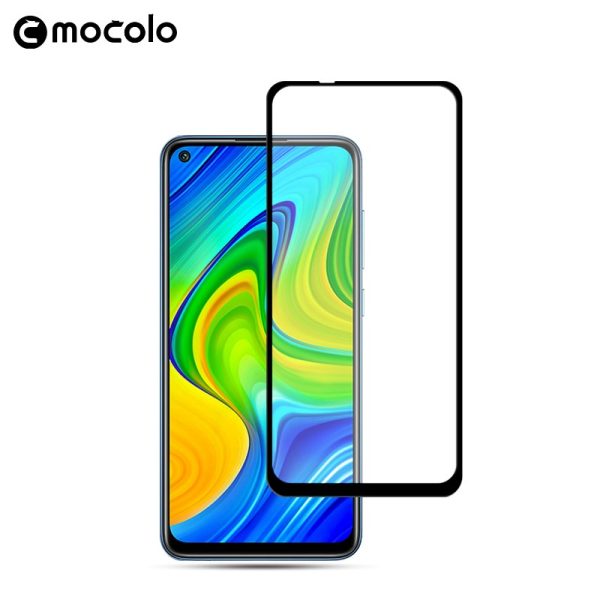 2 Redmi Note 9 Glass Protector Full Glue Edge to Edge Tempered - Black - Image 4