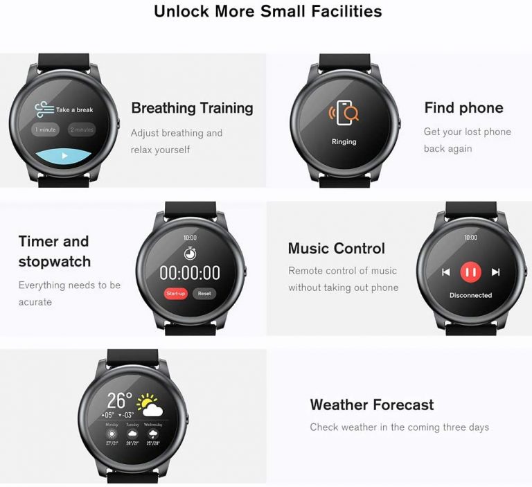 Haylou Solar Smartwatch LS05 with Sports Fitness Monitoring - Black