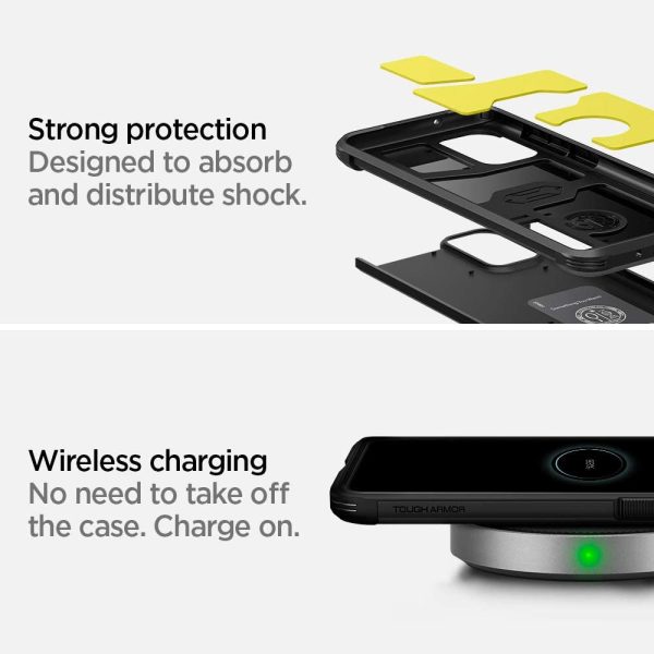 61IOz90YWkL._AC_SL1000_ Galaxy S20 Plus Tough Armor Case by Spigen ACS00757 - Black - Image 8