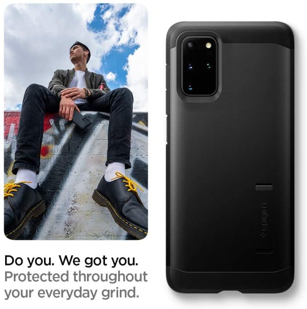 61z6yoy2QgL._AC_SL1000_ Galaxy S20 Plus Tough Armor Case by Spigen ACS00757 - Black - Image 4