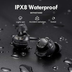 Mpow M30 Plus Wireless Earbuds with 100 Hr Battery & USB C Charging - Black - Image 3