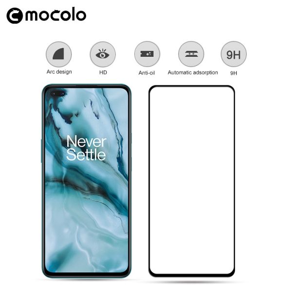 OnePlus Nord Full Glue 3D Edge to Edge Tempered Glass - Black by Mocolo - Image 5