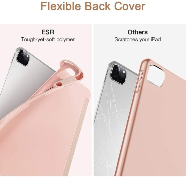 iPad Pro 12.9" 2020 Rebound Pencil Case Convenient Pencil Holder & Soft Flexible TPU Back Cover - Rose Gold also iPad Pro 12.9" 2019 - Image 9