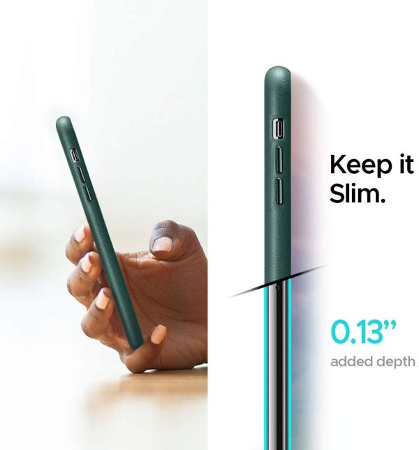 iPhone 11 Pro Max Case Basic Leather Case by CYRILL by Spigen - Forest Green - 075CS27172 - Image 3