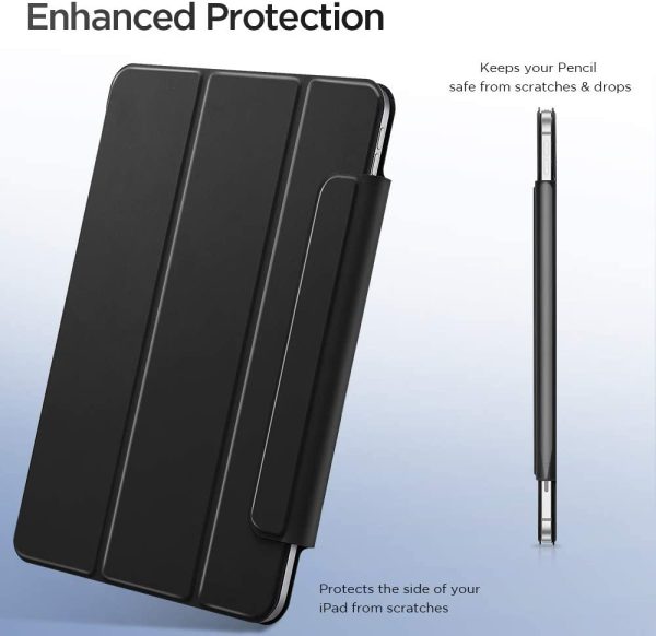 iPad Pro 12.9 2020 Rebound Magnetic Smart Case Convenient Magnetic Attachment Supports Pencil Pairing & Charging - Black also iPad Pro 12.9 2018 - Image 2