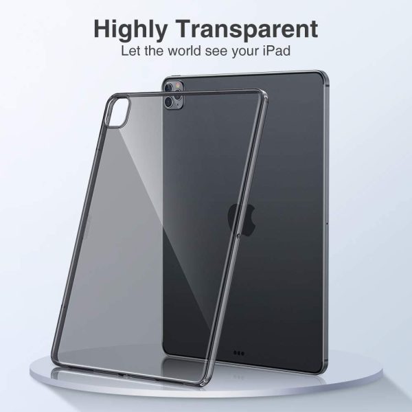 iPad Pro 11 2020 Rebound Shell TPU Case with Support for Pencil Wireless Charging - Clear Black - Image 2