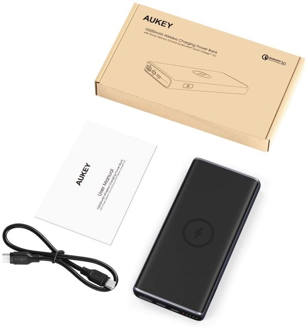 Aukey 18W Wireless Charging Powerbank PD QC 3.0 10000mAh - PB-Y32 - Black - Image 6