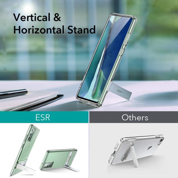 ESR Galaxy Note 20 Air Shield Boost Back Case with Kickstand – Crystal Clear - Image 2