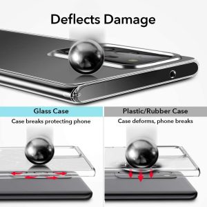 Galaxy Note 20 Ultra Echo Glass Back Case Ice Shield Scratch Resistant Tempered Glass Flexible Frame – Crystal Clear - Image 2