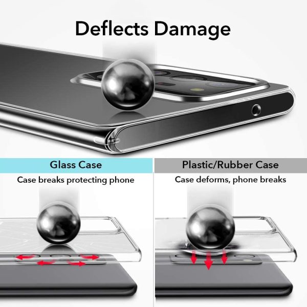 Galaxy Note 20 Ultra Echo Glass Back Case Ice Shield Scratch Resistant Tempered Glass Flexible Frame – Crystal Clear - Image 2